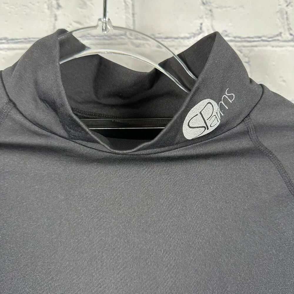 SParms Men's High Neck Sun Protection Breathable‎ Body Shirt, Size Large, Black